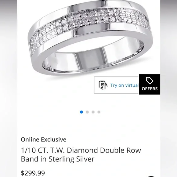 Zales Silver Diamond Accent wedding Band